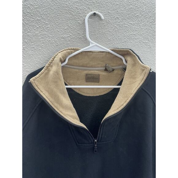 St. Johns Bay Mens Sweatshirt Size XXL Black 1/4 Zip Pullover - Picture 4 of 11